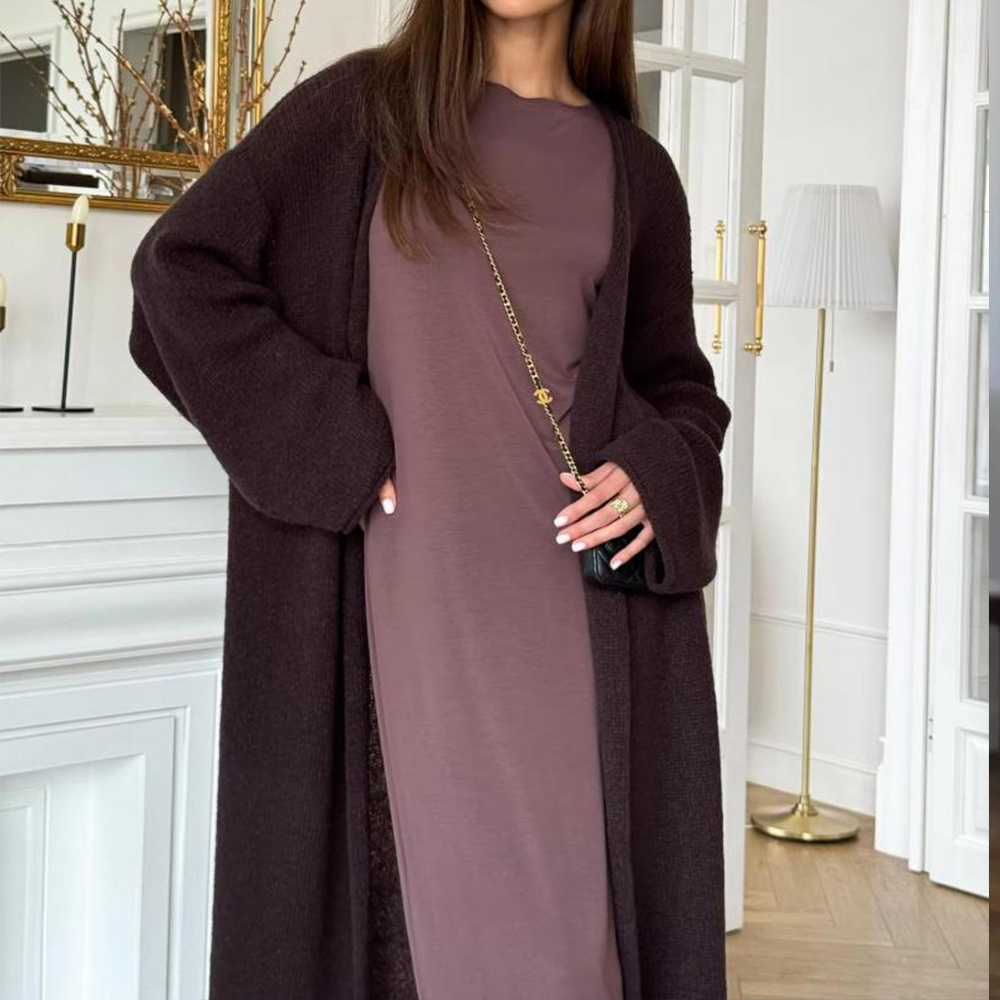 Solid Knitted Long Cardigan Wo - Summer Quilt recension och pris