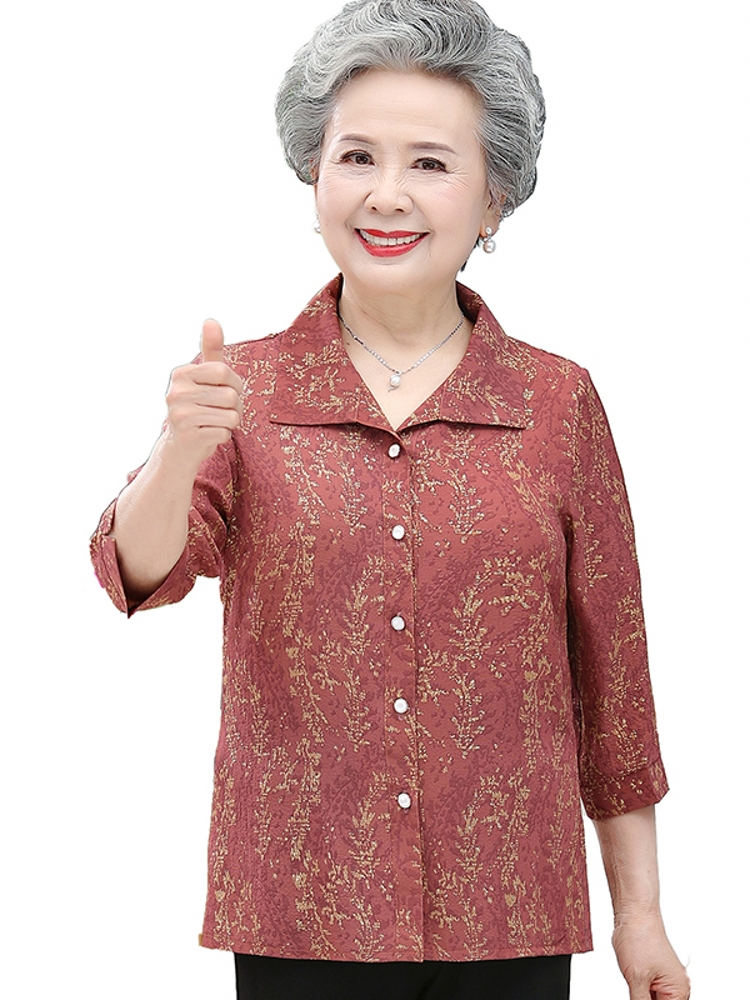 Elegant Grandmother Style Shir - Summer Clothing Over 60 recension och pris